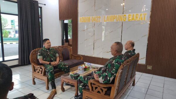 Dandim 0422/Lampung Barat Sambut Tim Penyuluhan Karhutla Mabes TNI